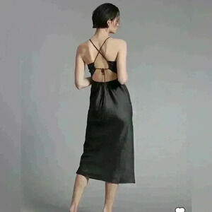 & Other Stories Open-Back 100% Linen Strappy Dress